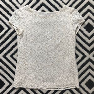 Loft | Sequin & Lace Top